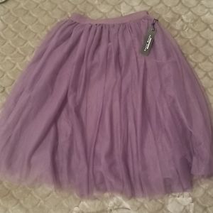 Haute Monde Purple Midi Tulle Skirt